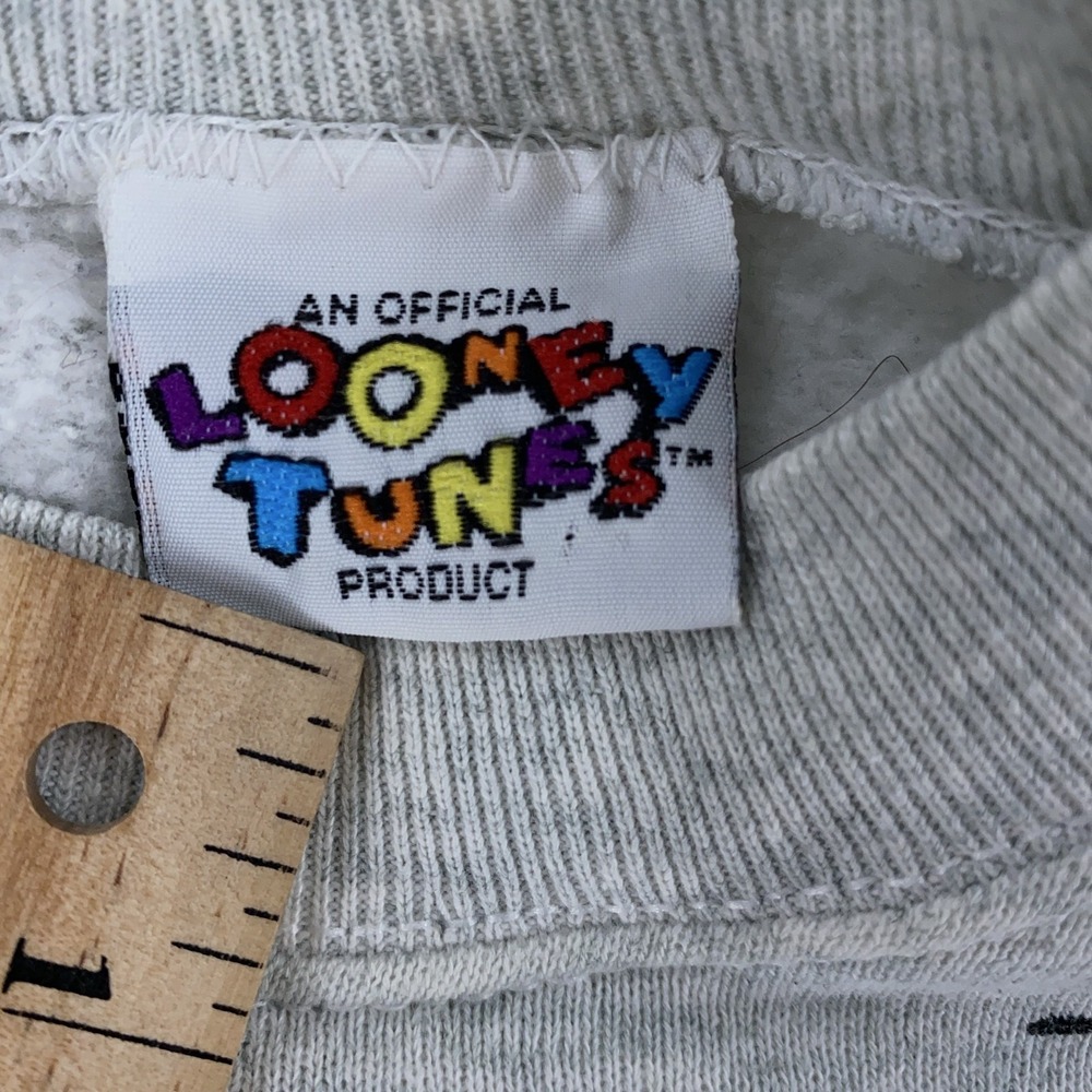 Vintage Sylvester Tweety Get a Life Sweatshirt BOXY SHORT Large Looney Tunes 90s - Picture 7 of 8